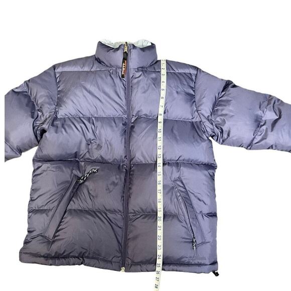 L.L.Bean Purple White reversible Down Puffer women’s Large Retro from 1990’s - Picture 15 of 16